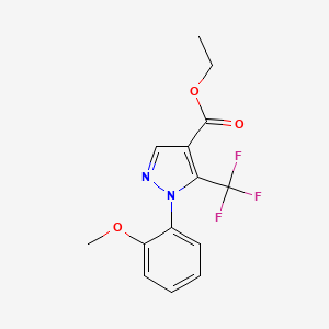 molecular formula C14H13F3N2O3 B7780786 Ethyl 5-(trifluoromethyl)-1-(2-methoxyphenyl)-1h-pyrazole-4-carboxylate 