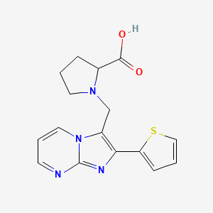 1-{[2-(Thiophen-2-yl)imidazo[1,2-a]pyrimidin-3-yl]methyl}pyrrolidine-2-carboxylic acid