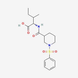 molecular formula C18H26N2O5S B7780851 (2S)-2-[[1-(benzenesulfonyl)piperidine-3-carbonyl]amino]-3-methylpentanoic acid 