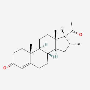molecular formula C23H34O2 B7780903 (8R,9S,10R,13S,14S,16R,17S)-17-acetyl-10,13,16,17-tetramethyl-6,7,8,9,10,11,12,13,14,15,16,17-dodecahydro-1H-cyclopenta[a]phenanthren-3(2H)-one 