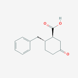 molecular formula C14H16O3 B7780942 (1S,2R)-2-benzyl-5-oxocyclohexane-1-carboxylic acid CAS No. 307974-63-6