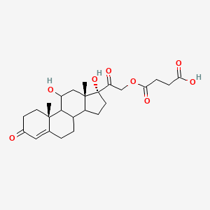 molecular formula C25H34O8 B7780956 4-[2-[(10R,13S,17R)-11,17-dihydroxy-10,13-dimethyl-3-oxo-2,6,7,8,9,11,12,14,15,16-decahydro-1H-cyclopenta[a]phenanthren-17-yl]-2-oxoethoxy]-4-oxobutanoic acid 
