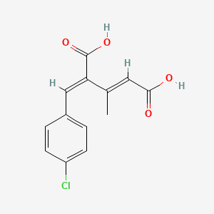 molecular formula C13H11ClO4 B7780965 (E,4E)-4-[(4-chlorophenyl)methylidene]-3-methylpent-2-enedioic acid 