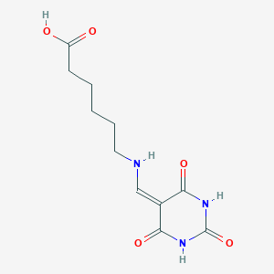 molecular formula C11H15N3O5 B7781062 6-[(2,4,6-trioxo-1,3-diazinan-5-ylidene)methylamino]hexanoic acid 