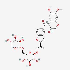 molecular formula C34H40O16 B7781086 (1S,6S,13S)-16,17-dimethoxy-6-[3-[(2R,3R,4S,5S,6S)-3,4,5-trihydroxy-6-[[(2S,3R,4S,5S)-3,4,5-trihydroxyoxan-2-yl]oxymethyl]oxan-2-yl]oxyprop-1-en-2-yl]-2,7,20-trioxapentacyclo[11.8.0.03,11.04,8.014,19]henicosa-3(11),4(8),9,14,16,18-hexaen-12-one 