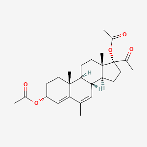 molecular formula C26H36O5 B7781110 [(3R,8R,9S,10R,13S,14S,17R)-17-acetyl-17-acetyloxy-6,10,13-trimethyl-1,2,3,8,9,11,12,14,15,16-decahydrocyclopenta[a]phenanthren-3-yl] acetate 
