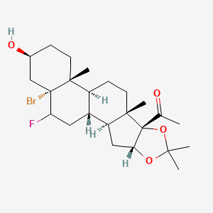 molecular formula C24H36BrFO4 B7781118 1-[(1S,2S,4R,8S,9S,12S,13R,16S,18R)-18-bromo-19-fluoro-16-hydroxy-6,6,9,13-tetramethyl-5,7-dioxapentacyclo[10.8.0.02,9.04,8.013,18]icosan-8-yl]ethanone 