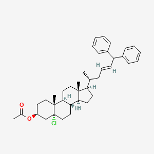 molecular formula C39H51ClO2 B7781138 [(3S,5R,8S,9S,10R,13R,14S,17R)-5-chloro-17-[(E,2R)-6,6-diphenylhex-4-en-2-yl]-10,13-dimethyl-1,2,3,4,6,7,8,9,11,12,14,15,16,17-tetradecahydrocyclopenta[a]phenanthren-3-yl] acetate 