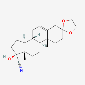 17-Hydroxyspiro[androstane-3,2'-[1,3]dioxolan]-5-ene-17beta-carbonitrile