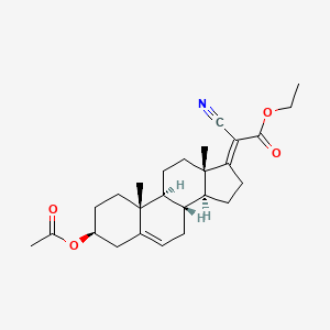 molecular formula C26H35NO4 B7781156 ethyl (2E)-2-[(3S,8R,9S,10R,13S,14S)-3-acetyloxy-10,13-dimethyl-1,2,3,4,7,8,9,11,12,14,15,16-dodecahydrocyclopenta[a]phenanthren-17-ylidene]-2-cyanoacetate 