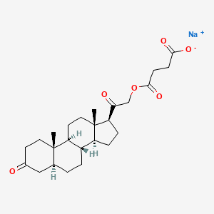 molecular formula C25H35NaO6 B7781172 sodium;4-[2-[(5S,8R,9S,10S,13S,14S,17S)-10,13-dimethyl-3-oxo-1,2,4,5,6,7,8,9,11,12,14,15,16,17-tetradecahydrocyclopenta[a]phenanthren-17-yl]-2-oxoethoxy]-4-oxobutanoate 