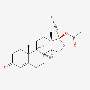 molecular formula C23H30O3 B7781179 (8R,9S,10R,13S,14S,17R)-17-ethynyl-10,13-dimethyl-3-oxo-2,3,6,7,8,9,10,11,12,13,14,15,16,17-tetradecahydro-1H-cyclopenta[a]phenanthren-17-yl acetate 