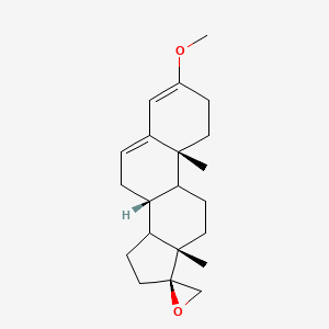 molecular formula C21H30O2 B7781201 (8R,10R,13S,17S)-3-methoxy-10,13-dimethyl-1,2,7,8,9,10,11,12,13,14,15,16-dodecahydrospiro[cyclopenta[a]phenanthrene-17,2'-oxirane] 