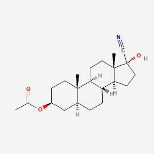 molecular formula C22H33NO3 B7781203 [(3S,5S,8R,9S,10S,13S,14S,17R)-17-cyano-17-hydroxy-10,13-dimethyl-1,2,3,4,5,6,7,8,9,11,12,14,15,16-tetradecahydrocyclopenta[a]phenanthren-3-yl] acetate 