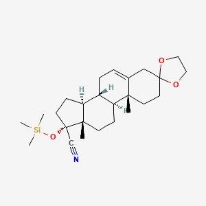 (8'R,9'S,10'R,13'S,14'S,17'R)-10',13'-dimethyl-17'-trimethylsilyloxyspiro[1,3-dioxolane-2,3'-2,4,7,8,9,11,12,14,15,16-decahydro-1H-cyclopenta[a]phenanthrene]-17'-carbonitrile