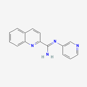 molecular formula C15H12N4 B7781255 N-(pyridin-3-yl)quinoline-2-carboximidamide 