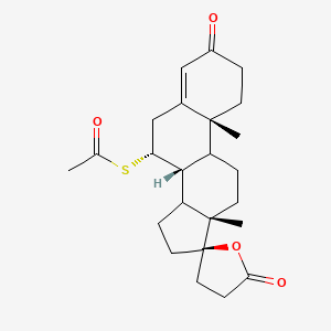 S-[(7R,8R,10R,13S,17R)-10,13-dimethyl-3,5'-dioxospiro[2,6,7,8,9,11,12,14,15,16-decahydro-1H-cyclopenta[a]phenanthrene-17,2'-oxolane]-7-yl] ethanethioate