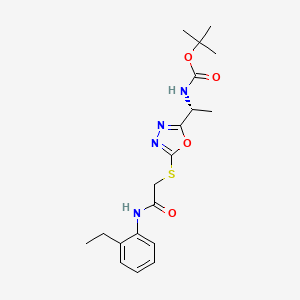 molecular formula C19H26N4O4S B7781307 tert-butyl N-[(1R)-1-[5-[2-(2-ethylanilino)-2-oxoethyl]sulfanyl-1,3,4-oxadiazol-2-yl]ethyl]carbamate 