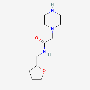 molecular formula C11H21N3O2 B7781337 2-(piperazin-1-yl)-N-((tetrahydrofuran-2-yl)methyl)acetamide 