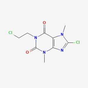 molecular formula C9H10Cl2N4O2 B7781382 8-chloro-1-(2-chloroethyl)-3,7-dimethyl-1H-purine-2,6(3H,7H)-dione 