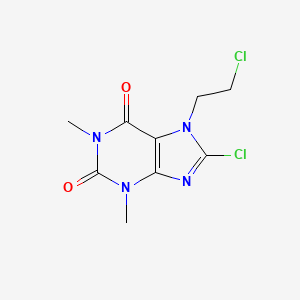 molecular formula C9H10Cl2N4O2 B7781388 8-chloro-7-(2-chloroethyl)-1,3-dimethyl-1H-purine-2,6(3H,7H)-dione 