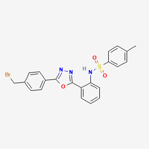 molecular formula C22H18BrN3O3S B7781432 N-(2-{5-[4-(bromomethyl)phenyl]-1,3,4-oxadiazol-2-yl}phenyl)-4-methylbenzenesulfonamide 