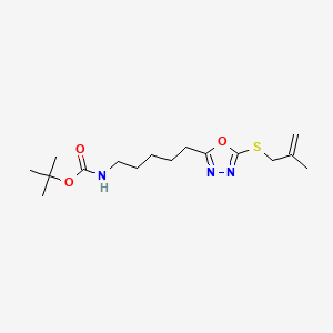 molecular formula C16H27N3O3S B7781472 tert-butyl N-[5-[5-(2-methylprop-2-enylsulfanyl)-1,3,4-oxadiazol-2-yl]pentyl]carbamate CAS No. 578003-38-0