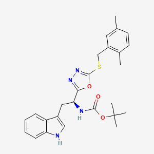 molecular formula C26H30N4O3S B7781479 tert-butyl N-[(1S)-1-[5-[(2,5-dimethylphenyl)methylsulfanyl]-1,3,4-oxadiazol-2-yl]-2-(1H-indol-3-yl)ethyl]carbamate 