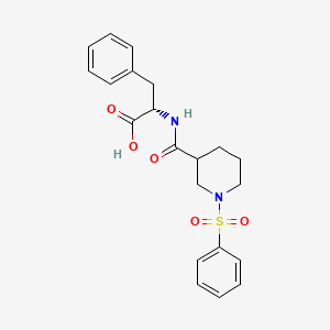 molecular formula C21H24N2O5S B7781503 (2S)-2-[[1-(benzenesulfonyl)piperidine-3-carbonyl]amino]-3-phenylpropanoic acid 
