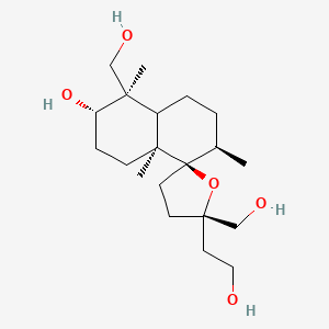 molecular formula C20H36O5 B7781691 ((1'R,2'R,5S,5'R,6'S,8a'S)-6'-hydroxy-5-(2-hydroxyethyl)-2',5',8a'-trimethyldecahydro-2'H,3H-spiro[furan-2,1'-naphthalene]-5,5'-diyl)dimethanol 