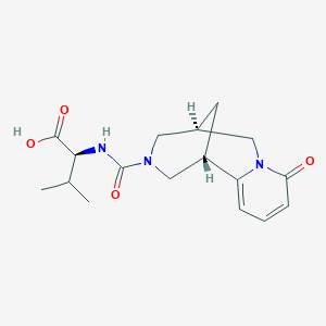 molecular formula C17H23N3O4 B7781706 (S)-3-methyl-2-((1R,5R)-8-oxo-2,3,4,5,6,8-hexahydro-1H-1,5-methanopyrido[1,2-a][1,5]diazocine-3-carboxamido)butanoic acid 