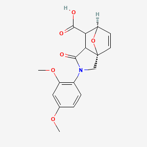 molecular formula C17H17NO6 B7781742 (1S,7R)-3-(2,4-dimethoxyphenyl)-4-oxo-10-oxa-3-azatricyclo[5.2.1.01,5]dec-8-ene-6-carboxylic acid 