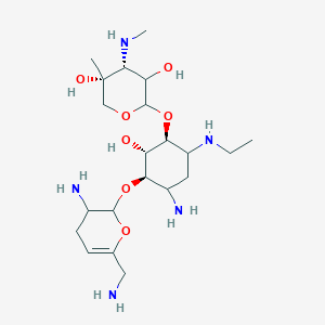 molecular formula C21H41N5O7 B7781790 (4R,5R)-2-[(1S,2S,3R)-4-amino-3-[[3-amino-6-(aminomethyl)-3,4-dihydro-2H-pyran-2-yl]oxy]-6-(ethylamino)-2-hydroxycyclohexyl]oxy-5-methyl-4-(methylamino)oxane-3,5-diol 