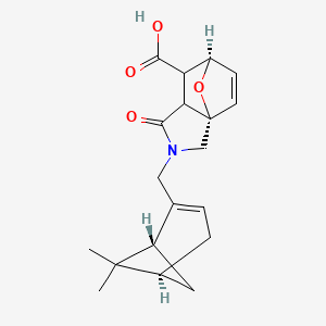 molecular formula C19H23NO4 B7781811 (1S,7R)-3-[[(1R,5S)-6,6-dimethyl-2-bicyclo[3.1.1]hept-2-enyl]methyl]-4-oxo-10-oxa-3-azatricyclo[5.2.1.01,5]dec-8-ene-6-carboxylic acid 