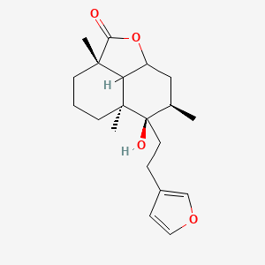 molecular formula C20H28O4 B7781834 (2aS,5aS,6R,7R,8aR)-6-(2-(furan-3-yl)ethyl)-6-hydroxy-2a,5a,7-trimethyldecahydro-2H-naphtho[1,8-bc]furan-2-one 