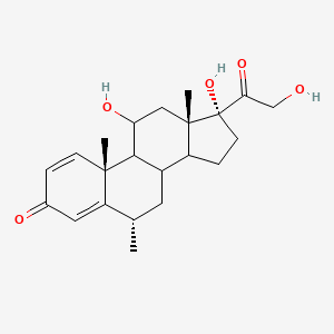 molecular formula C22H30O5 B7781863 (6S,10R,11S,13S,17R)-11,17-dihydroxy-17-(2-hydroxyacetyl)-6,10,13-trimethyl-7,8,9,11,12,14,15,16-octahydro-6H-cyclopenta[a]phenanthren-3-one 