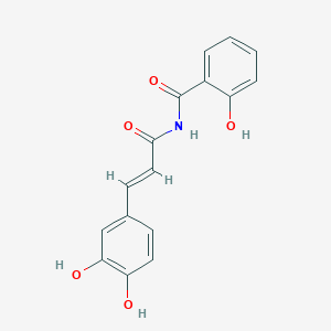 molecular formula C16H13NO5 B7781871 N-[(E)-3-(3,4-dihydroxyphenyl)prop-2-enoyl]-2-hydroxybenzamide 