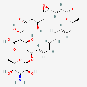 (1S,2E,6S,8E,10E,12E,14E,16S,18S,19S,20R,24R,26R)-16-(((2R,3S,4S,5S,6R)-4-amino-3,5-dihydroxy-6-methyltetrahydro-2H-pyran-2-yl)oxy)-18,20,24-trihydroxy-6-methyl-4,22-dioxo-5,27-dioxabicyclo[24.1.0]heptacosa-2,8,10,12,14-pentaene-19-carboxylic acid