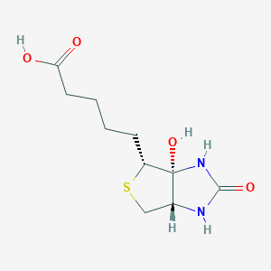 molecular formula C10H16N2O4S B7781932 5-[(3aR,4R,6aS)-3a-hydroxy-2-oxo-3,4,6,6a-tetrahydro-1H-thieno[3,4-d]imidazol-4-yl]pentanoic acid 