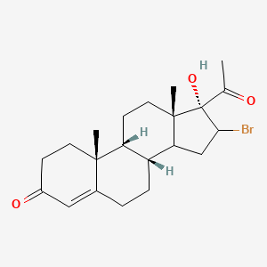 molecular formula C21H29BrO3 B7781938 (8R,9R,10R,13S,17R)-17-acetyl-16-bromo-17-hydroxy-10,13-dimethyl-2,6,7,8,9,11,12,14,15,16-decahydro-1H-cyclopenta[a]phenanthren-3-one 