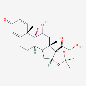 molecular formula C24H31FO6 B7781986 (1S,4R,8S,9S,12R,13S)-12-fluoro-11-hydroxy-8-(2-hydroxyacetyl)-6,6,9,13-tetramethyl-5,7-dioxapentacyclo[10.8.0.02,9.04,8.013,18]icosa-14,17-dien-16-one 