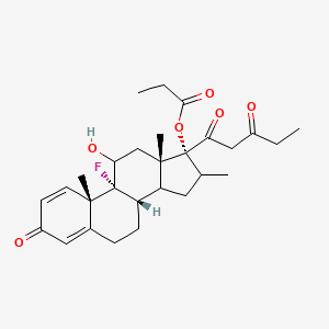 molecular formula C28H37FO6 B7781993 [(8S,9R,10S,13S,17R)-9-fluoro-11-hydroxy-10,13,16-trimethyl-3-oxo-17-(3-oxopentanoyl)-6,7,8,11,12,14,15,16-octahydrocyclopenta[a]phenanthren-17-yl] propanoate 