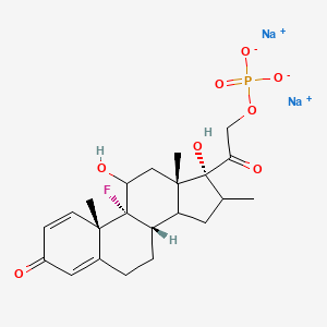 molecular formula C22H28FNa2O8P B7782000 disodium;[2-[(8S,9R,10S,13S,17R)-9-fluoro-11,17-dihydroxy-10,13,16-trimethyl-3-oxo-6,7,8,11,12,14,15,16-octahydrocyclopenta[a]phenanthren-17-yl]-2-oxoethyl] phosphate 