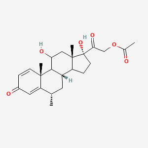 molecular formula C24H32O6 B7782014 [2-[(6S,8S,10R,13S,17R)-11,17-dihydroxy-6,10,13-trimethyl-3-oxo-7,8,9,11,12,14,15,16-octahydro-6H-cyclopenta[a]phenanthren-17-yl]-2-oxoethyl] acetate 