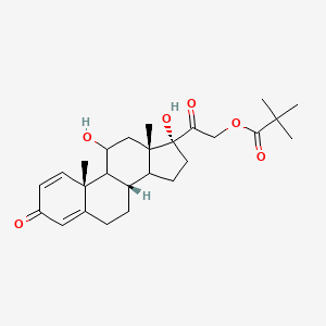 molecular formula C26H36O6 B7782019 [2-[(8S,10R,13S,17R)-11,17-dihydroxy-10,13-dimethyl-3-oxo-7,8,9,11,12,14,15,16-octahydro-6H-cyclopenta[a]phenanthren-17-yl]-2-oxoethyl] 2,2-dimethylpropanoate 