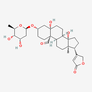 (3S,5S,8R,9R,10S,13R,14S,17R)-3-[(2R,4S,5S,6R)-4,5-dihydroxy-6-methyloxan-2-yl]oxy-5,14-dihydroxy-13-methyl-17-(5-oxo-2H-furan-3-yl)-2,3,4,6,7,8,9,11,12,15,16,17-dodecahydro-1H-cyclopenta[a]phenanthrene-10-carbaldehyde