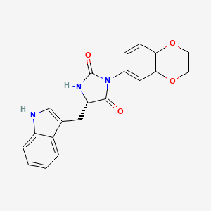 (5S)-3-(2,3-dihydro-1,4-benzodioxin-6-yl)-5-(1H-indol-3-ylmethyl)imidazolidine-2,4-dione