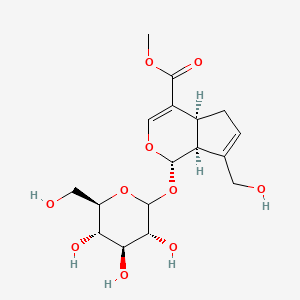 molecular formula C17H24O10 B7782096 methyl (1S,4aS,7aS)-7-(hydroxymethyl)-1-[(3R,4S,5S,6R)-3,4,5-trihydroxy-6-(hydroxymethyl)tetrahydropyran-2-yl]oxy-1,4a,5,7a-tetrahydrocyclopenta[c]pyran-4-carboxylate 