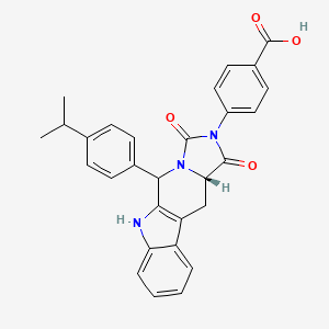 molecular formula C29H25N3O4 B7782101 4-[(15S)-12,14-dioxo-10-(4-propan-2-ylphenyl)-8,11,13-triazatetracyclo[7.7.0.02,7.011,15]hexadeca-1(9),2,4,6-tetraen-13-yl]benzoic acid 
