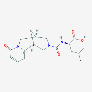 (2S)-4-methyl-2-{[(1S,9S)-6-oxo-7,11-diazatricyclo[7.3.1.0^{2,7}]trideca-2,4-diene-11-carbonyl]amino}pentanoic acid
